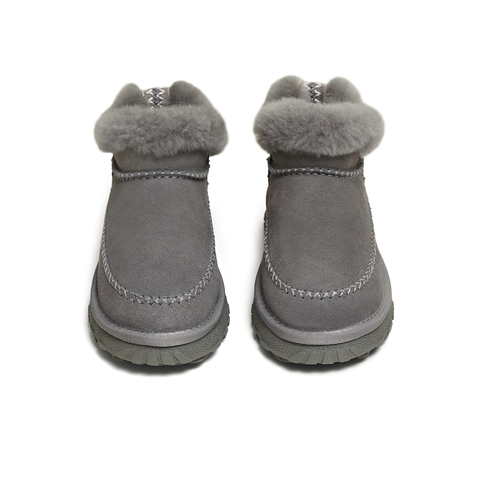 天美意2025冬新款厚底简约加绒雪地靴保暖休闲百搭女靴KXD66DD5