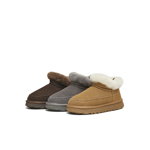 天美意2025冬新款厚底简约加绒雪地靴保暖休闲百搭女靴KXD66DD5