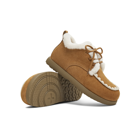 天美意2025冬新款商场同款厚底百搭系带保暖毛绒女勃肯鞋BL931DM5