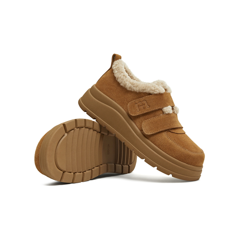 天美意2025冬新款厚底保暖棉鞋毛毛鞋女雪地靴KMZ23DM5