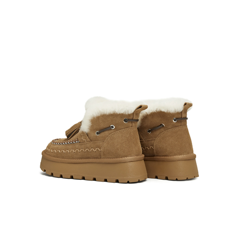 天美意2025冬新款厚底休闲百搭加绒雪地靴保暖女靴KXD71DZ5