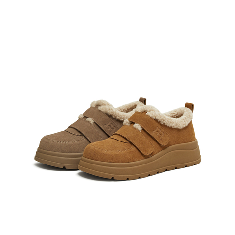 天美意2025冬新款厚底保暖棉鞋毛毛鞋女雪地靴KMZ23DM5