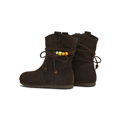 天美意2025冬新款内增高复古百搭户外堆堆靴女西部靴KXZ18DZ5