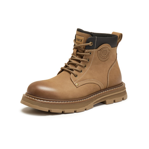天美意2025冬新款商场同款大黄靴系带户外短靴男马丁靴WCL01DD5
