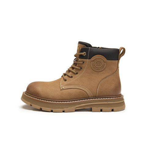 天美意2025冬新款商场同款大黄靴系带户外短靴男马丁靴WCL01DD5