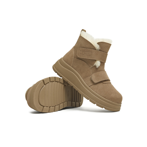 天美意2025冬新款复古毛绒保暖舒适百搭短靴女雪地靴KXD76DD5