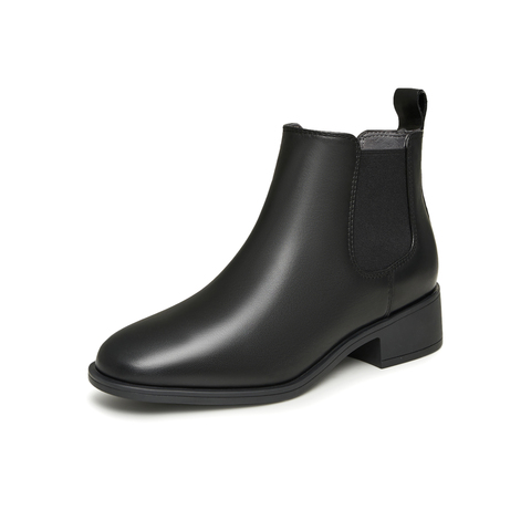 天美意2025冬新款优雅复古切尔西靴气质通勤百搭女短靴CSV43DD5