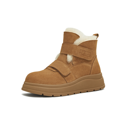 天美意2025冬新款复古毛绒保暖舒适百搭短靴女雪地靴KXD76DD5