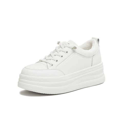 天美意2025冬新款休闲厚底百搭增高潮流通勤女休闲鞋KB099DM5