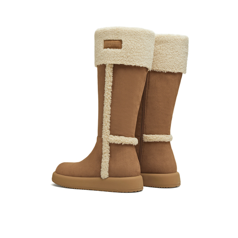 天美意2025冬新款厚底百搭保暖毛绒长靴女雪地靴KXD51DG5