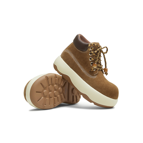 天美意2025冬新款丑萌复古系带马丁靴百搭短靴女大头靴KDX13DD5