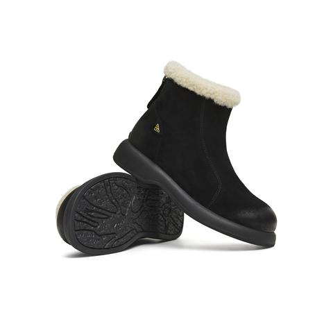 天美意2025冬新款百搭靴子短靴复古纯色保暖女时装靴KNZ20DD5