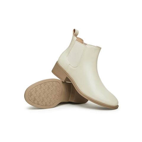 天美意2025冬新款优雅复古切尔西靴气质通勤百搭女短靴CSV43DD5