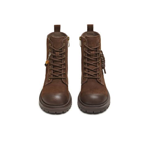 天美意2025冬新款商场同款系带户外百搭增高女马丁靴BM671DD5