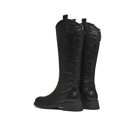 天美意2025冬新款厚底英伦百搭显瘦长靴骑士靴时装女靴CCH80DG5