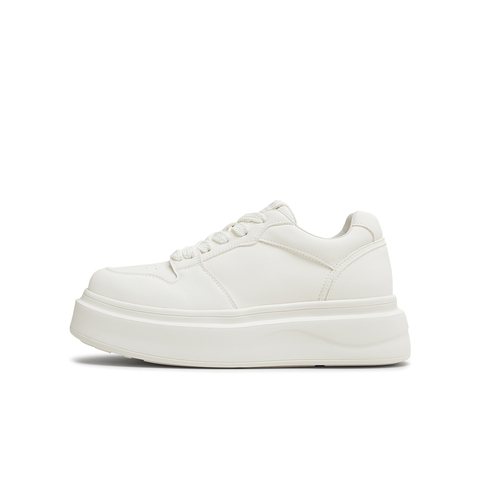 天美意2025秋新款厚底系带日常舒适小白鞋女休闲鞋KB093CM5