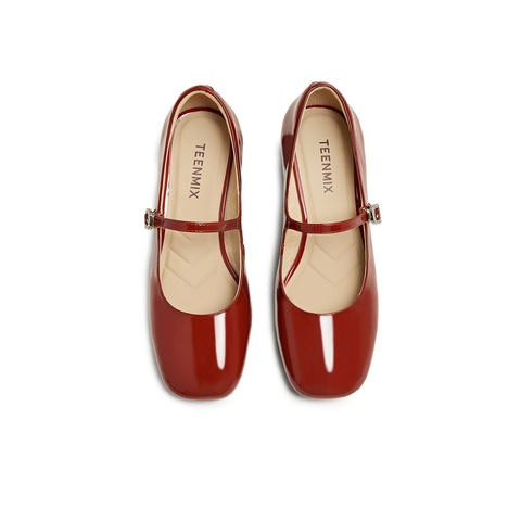 天美意2025秋新款中跟皮鞋法式单鞋气质百搭女玛丽珍鞋KM079CQ5