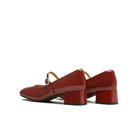 天美意2025秋新款中跟皮鞋法式单鞋气质百搭女玛丽珍鞋KM079CQ5