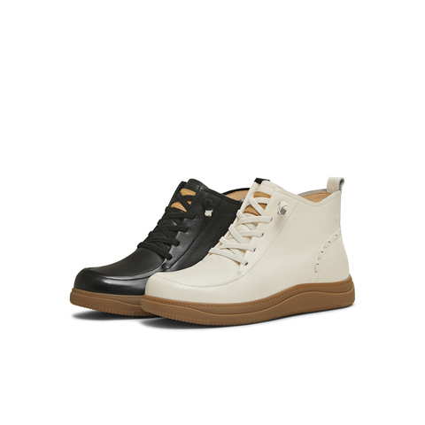 天美意2025冬新款复古纯色圆头厚底百搭潮流女马丁靴KDX30DD5