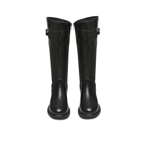 天美意2025冬新款厚底英伦百搭显瘦长靴骑士靴时装女靴KQZ17DG5