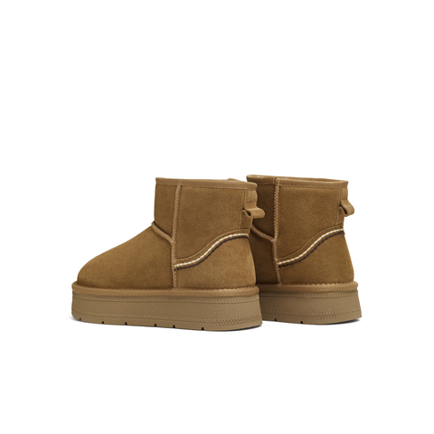 天美意2025冬新款厚底加绒保暖短靴子日常百搭女雪地靴KXD78DD5