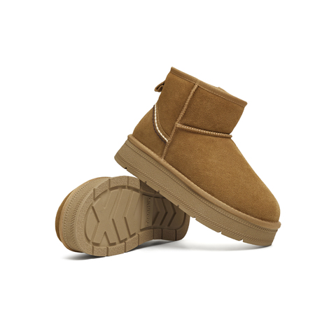 天美意2025冬新款厚底加绒保暖短靴子日常百搭女雪地靴KXD78DD5