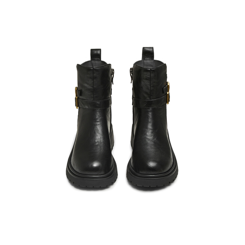 天美意2025冬新款厚底百搭靴子潮流复古通勤女时装靴KNZ22DZ5