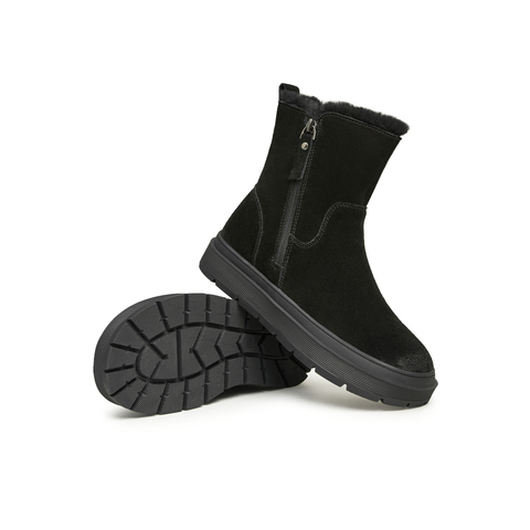 天美意2025冬新款经典复古加绒雪地靴保暖休闲百搭女靴NXD62DD5