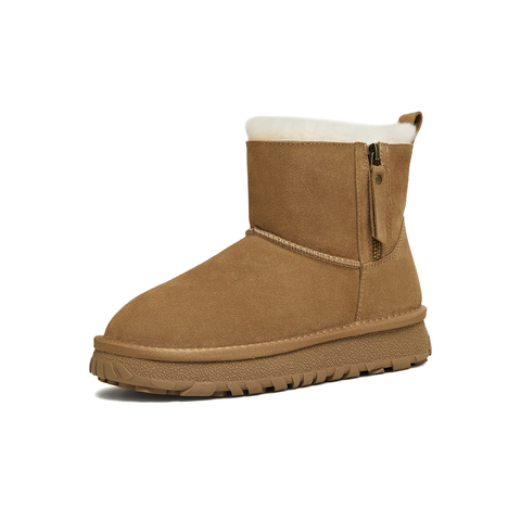 天美意2025冬新款厚底休闲加绒保暖百搭短靴女雪地靴KXD72DZ5