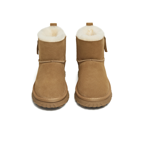 天美意2025冬新款厚底休闲加绒保暖百搭短靴女雪地靴KXD72DZ5