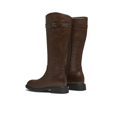 天美意2025冬新款厚底英伦百搭显瘦长靴骑士靴时装女靴KQZ17DG5