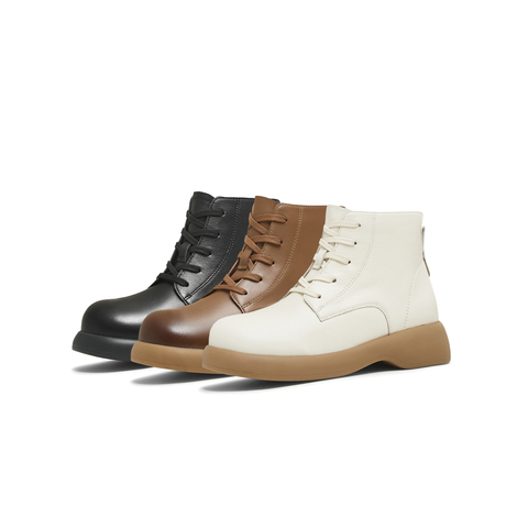 天美意2025冬新款商场同款系带短靴户外潮流女马丁靴CFT40DD5