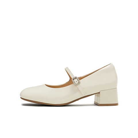 天美意2025秋新款中跟皮鞋法式单鞋气质百搭女玛丽珍鞋KM079CQ5