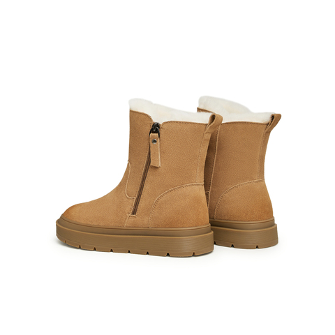 天美意2025冬新款经典复古加绒雪地靴保暖休闲百搭女靴NXD62DD5