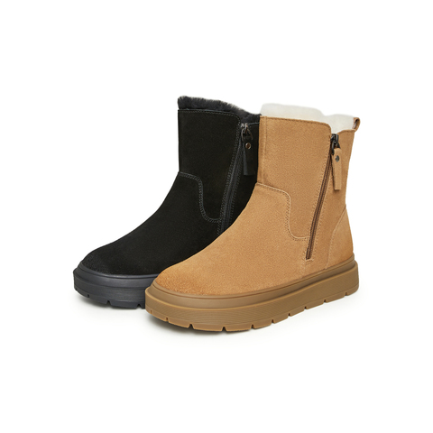 天美意2025冬新款经典复古加绒雪地靴保暖休闲百搭女靴NXD62DD5