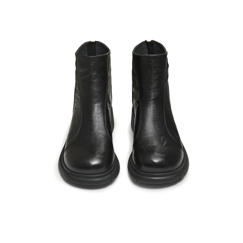 天美意2025冬新款厚底百搭靴子潮流复古通勤女时装靴KYP11DD5