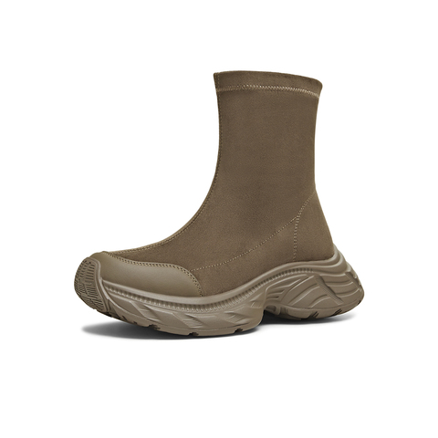 天美意2025冬新款厚底百搭短靴一脚蹬显瘦百搭女弹力靴KTX24DZ5