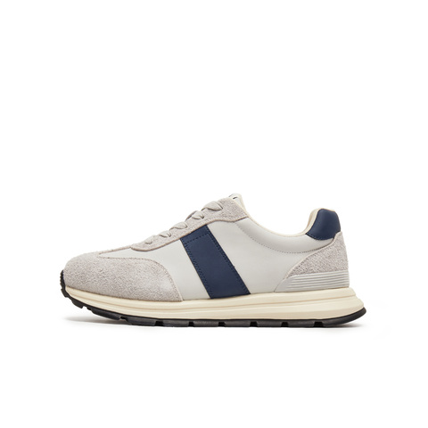 天美意2025秋新款休闲系带厚底拼色复古百搭男阿甘鞋AGX62CM5