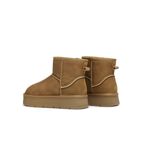 天美意2025冬新款厚底加绒保暖短靴子日常百搭女雪地靴KXD78DD5