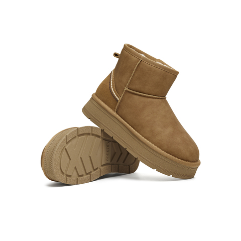 天美意2025冬新款厚底加绒保暖短靴子日常百搭女雪地靴KXD78DD5