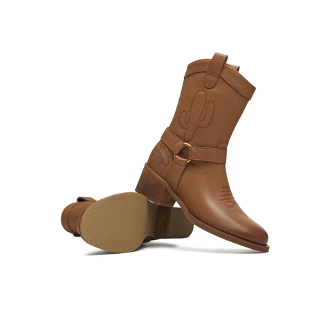 天美意2025冬新款商场同款玩具总动员联名百搭女西部靴BM211DZ5