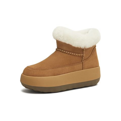 天美意2025冬新款商场同款舒适保暖毛绒单鞋女雪地靴BM331DD5