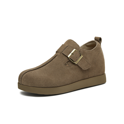 天美意2025冬新款百搭单鞋满帮一脚蹬复古潮流女勃肯鞋KK079DM5