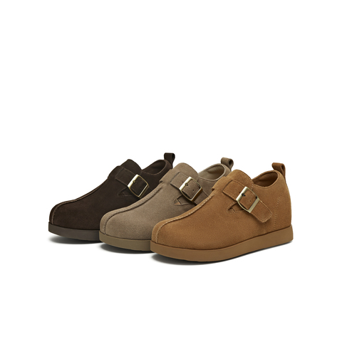 天美意2025冬新款百搭单鞋满帮一脚蹬复古潮流女勃肯鞋KK079DM5