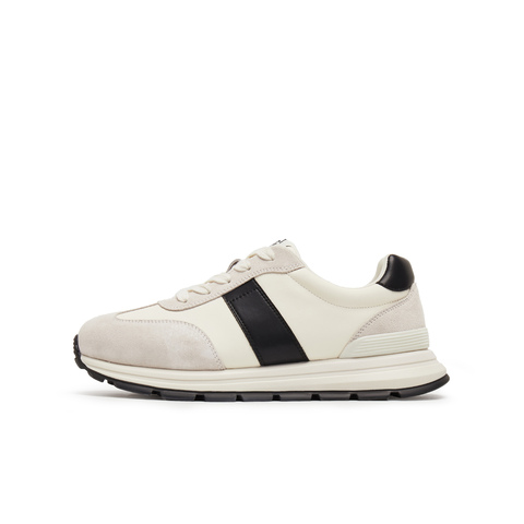 天美意2025秋新款休闲系带厚底拼色复古百搭男阿甘鞋AGX62CM5