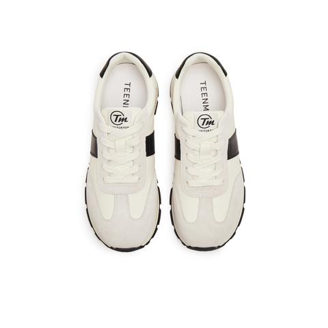 天美意2025秋新款休闲系带厚底拼色复古百搭男阿甘鞋AGX62CM5