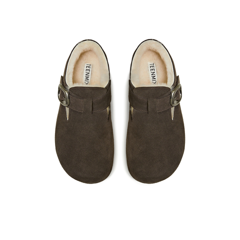 天美意2025秋新款平跟英伦复古百搭休闲单鞋女勃肯鞋KK010CM5