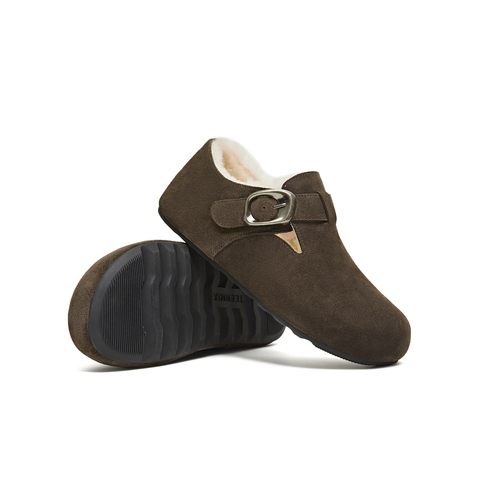 天美意2025秋新款平跟英伦复古百搭休闲单鞋女勃肯鞋KK010CM5