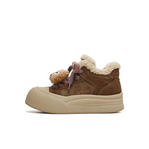 天美意2025冬新款商场同款毛绒保暖潮流板鞋女休闲鞋BM681DD5