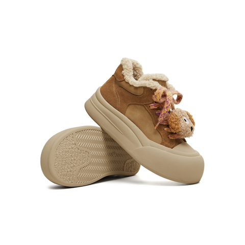 天美意2025冬新款商场同款毛绒保暖潮流板鞋女休闲鞋BM681DD5